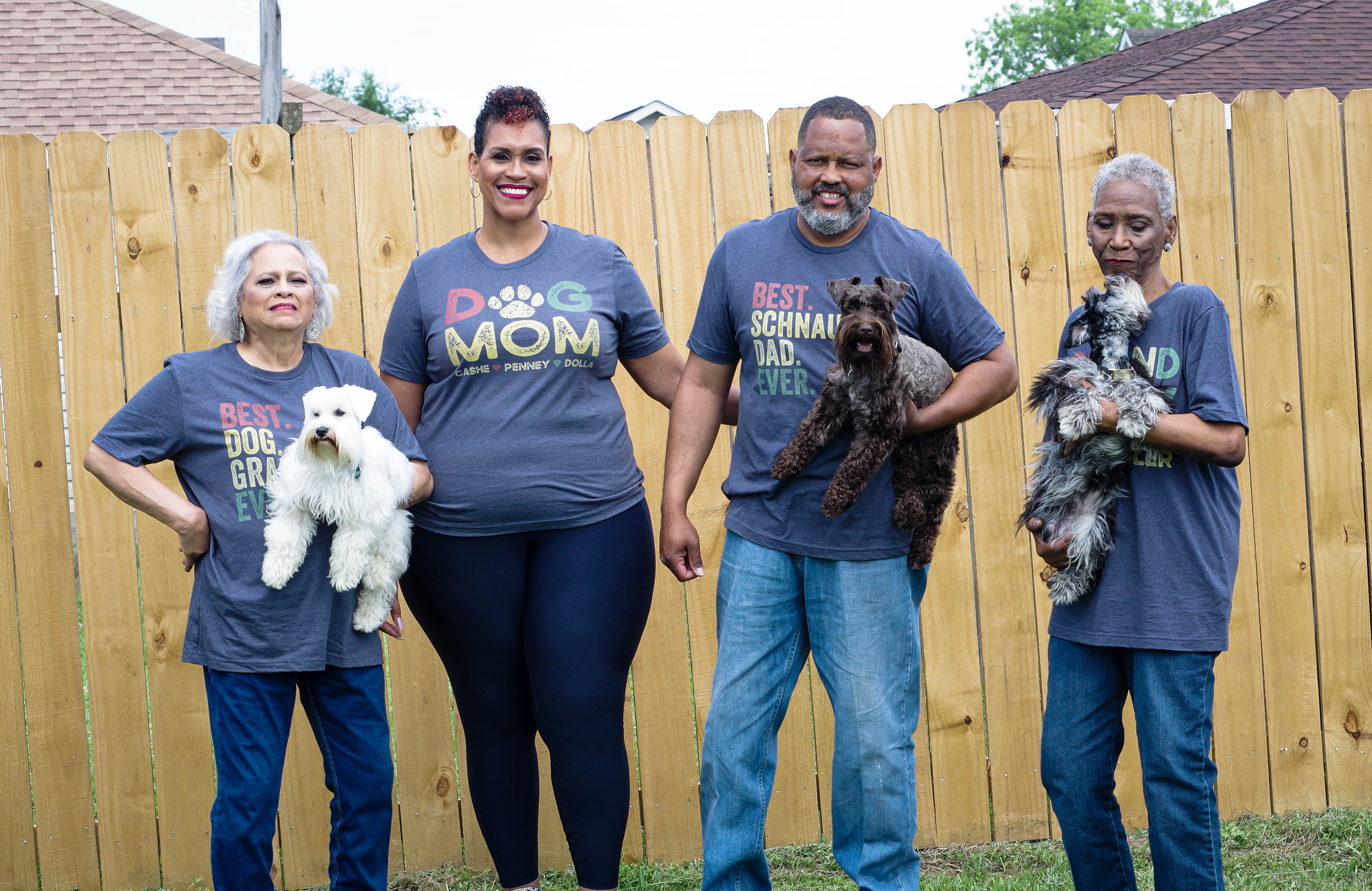 Breeders and owners - Michelle Cadet-Bickham and their schnauzers 